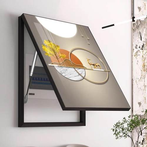 轻电箱装饰画奢竖表简版现代约客厅遮挡电闸RH盒开关免打孔餐厅挂