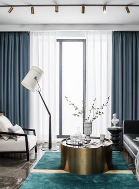 202现全热遮光加厚隔音隔窗帘布客厅卧室防晒5遮KMM阳代简约成品