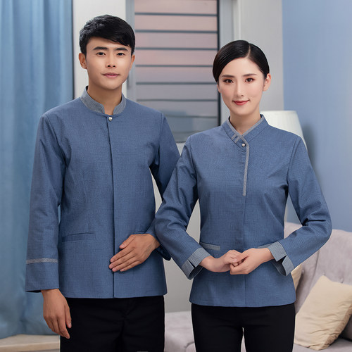 保洁服长短袖秋冬装女物业医院宾馆工作服清洁套装加大码加厚加棉
