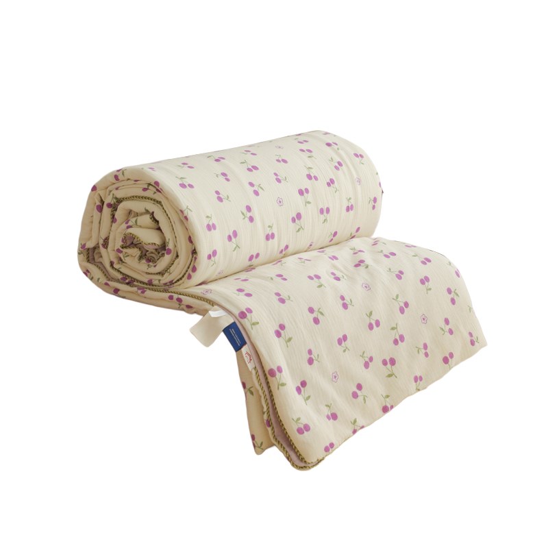 母婴A类全棉大豆空调被夏被纯棉皱皱纱超柔软亲肤夏凉被三四件套