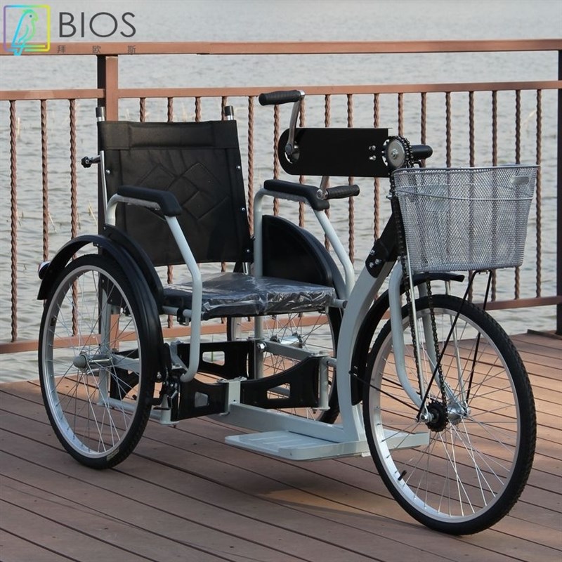 三三八手摇三轮车老人锻炼出行轮椅车轻便折叠残疾人老年人代步车