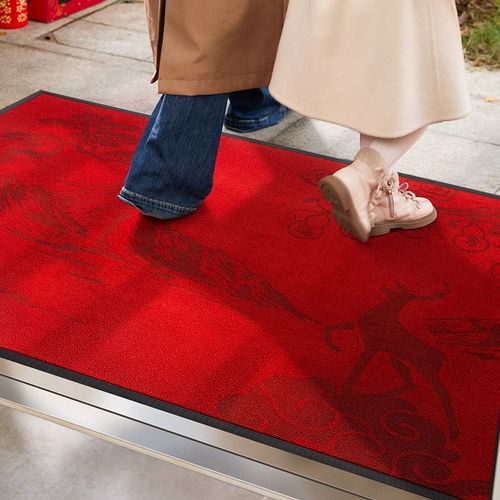 乔迁入户门地垫2025新款高级感红色地毯门垫进门防滑可擦免洗地毯
