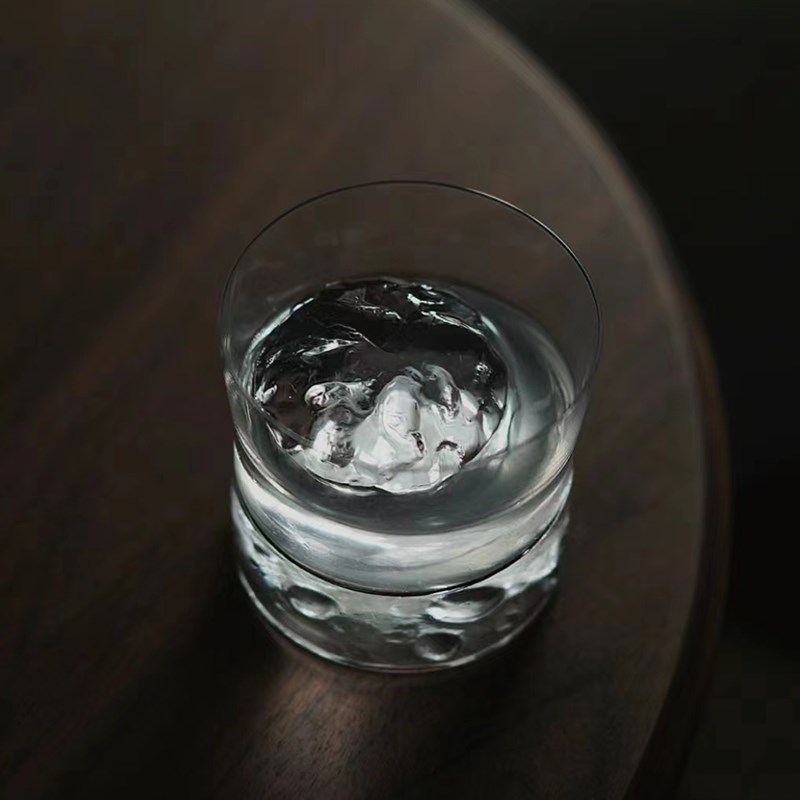 月盏洋酒杯玻璃水杯水晶威士忌杯冰球杯高级感咖啡杯鸡尾酒杯子