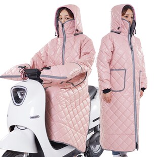 电动车挡风衣冬季 加绒加厚防水防寒骑行保暖挡风被女摩托车防风衣