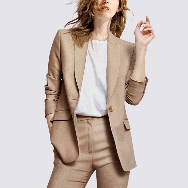 白色西装外套女春季2024新款职业装高级感显瘦小西服女士套装
