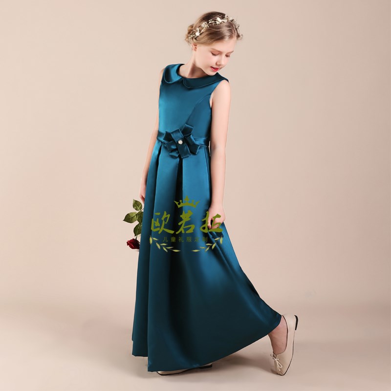 少女初高中学生晚宴晚礼服儿童长笛钢琴大提琴主持生日演出公主裙