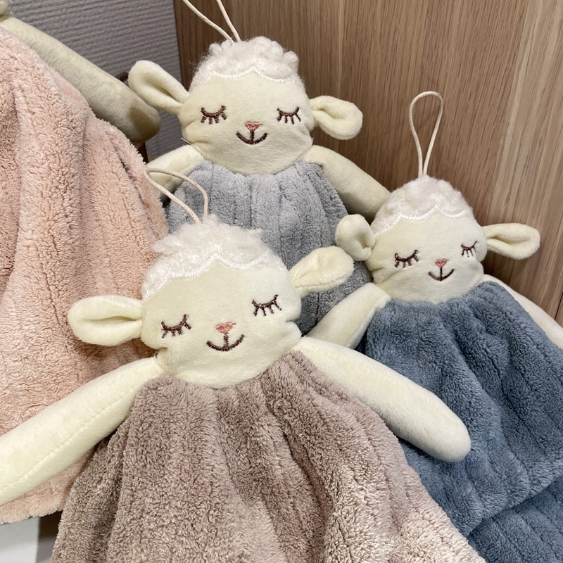 卡通擦手巾厨房加厚吸水卫生间抹布可爱柔软挂式洗手巾不掉毛毛巾