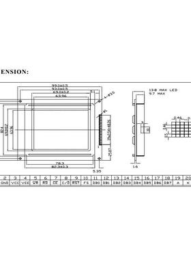 供应STN液显屏显晶模块C1示VRR28128-1l示cd液晶屏模块