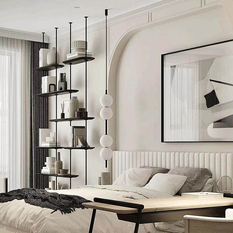 顶天立地地置物架落极简装饰隔书架现代简玄约陈陈列架-0列展示架