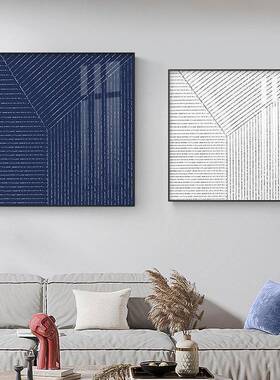 厅现代简款约客装饰FX-A029画抽象新组合蓝色头背景墙挂画轻奢卧