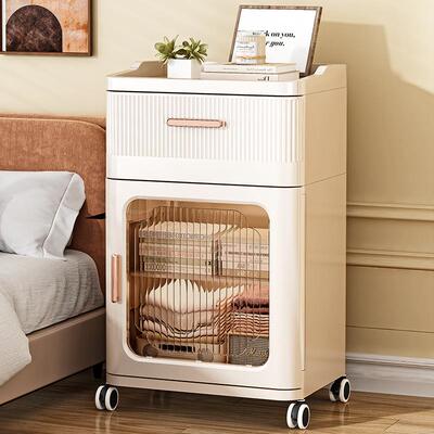 料抽屉式收纳柜客室厅置物物柜多层夹缝储柜子家用8027塑日式卧床