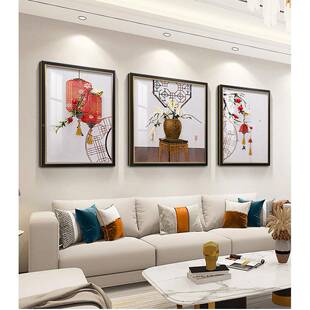 新中档式客厅画沙发背景墙装饰SL-A045画三挂画中国风壁立体高实