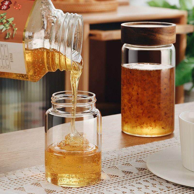 蜂蜜密封罐玻璃瓶空瓶食592品级装盖罐用头果酱分储存罐装带蜂蜜