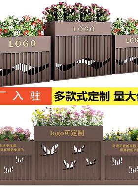 户外铁艺箱楼售部组商合业DK-028街道路不锈钢花槽室外花围栏隔断