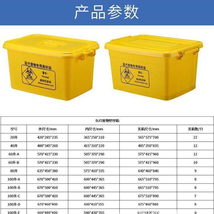 带医院室专用转X运箱箱科医疗废物收纳加厚款防漏大容量轮周转箱