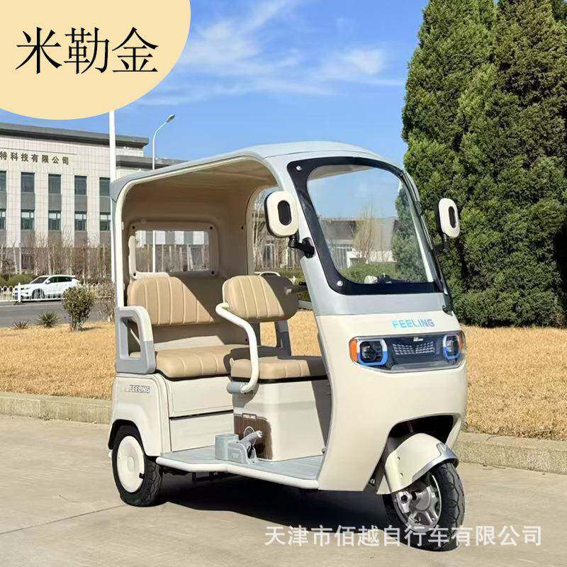 闲山区款带棚电动三轮车客两用双排JLAMD-50休电瓶车货动车大电功
