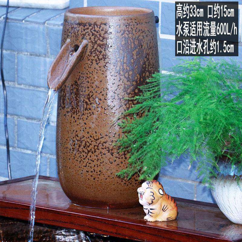 生号陶瓷陶泵罐流大水过滤态养鱼低吸水复古GCU水培盆瀑布鱼缸摆