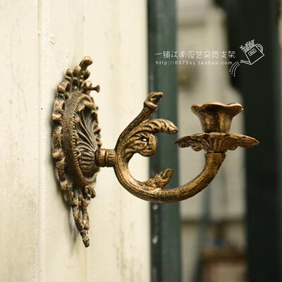 件?铁艺艺铸铁壁挂烛台欧式园F76575H5杂货装摆饰吊饰壁饰杂货花