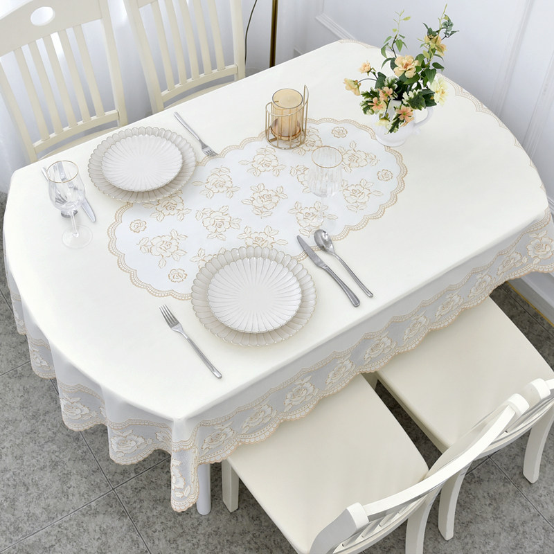 桌布无味环保PVC免洗椭圆形家用塑料台布欧式蕾丝餐桌布防水防油,居家布艺,桌布,淘宝优惠券,粉丝福利购,淘宝优惠卷