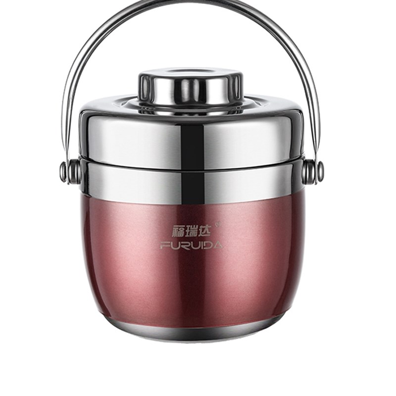 不锈钢保温分格饭盒2层餐盒 手提不锈钢保温提锅饭盒双层便当盒