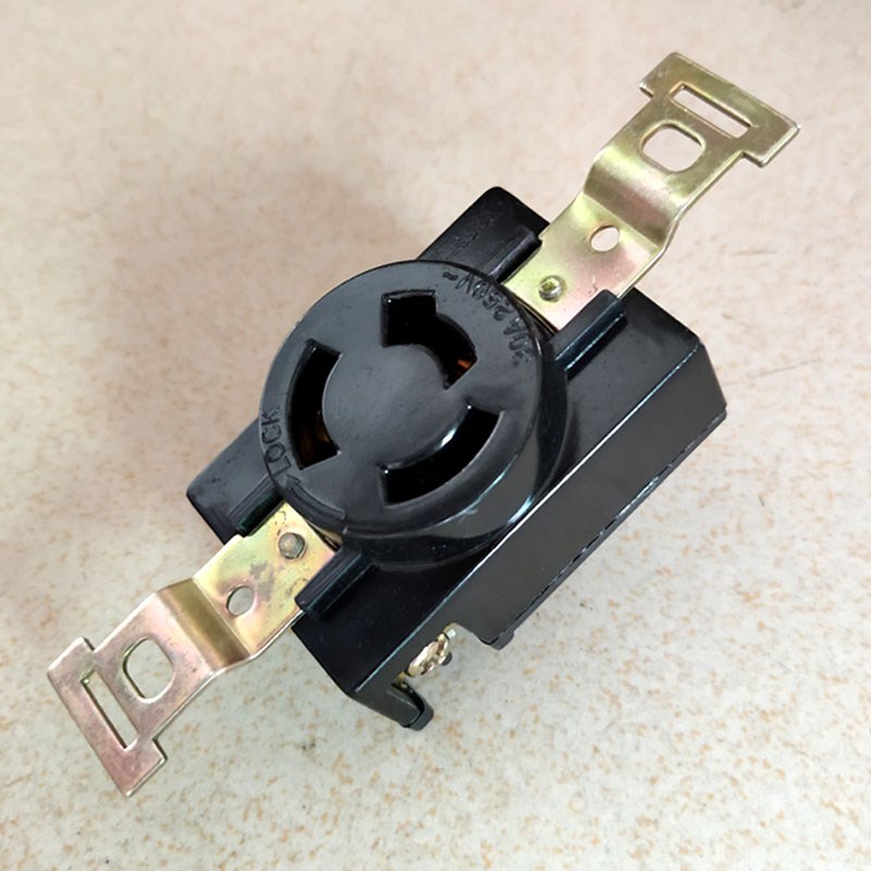 发电机组零部件防松电源插头插座旋转互锁3极插头30A美式工业插头