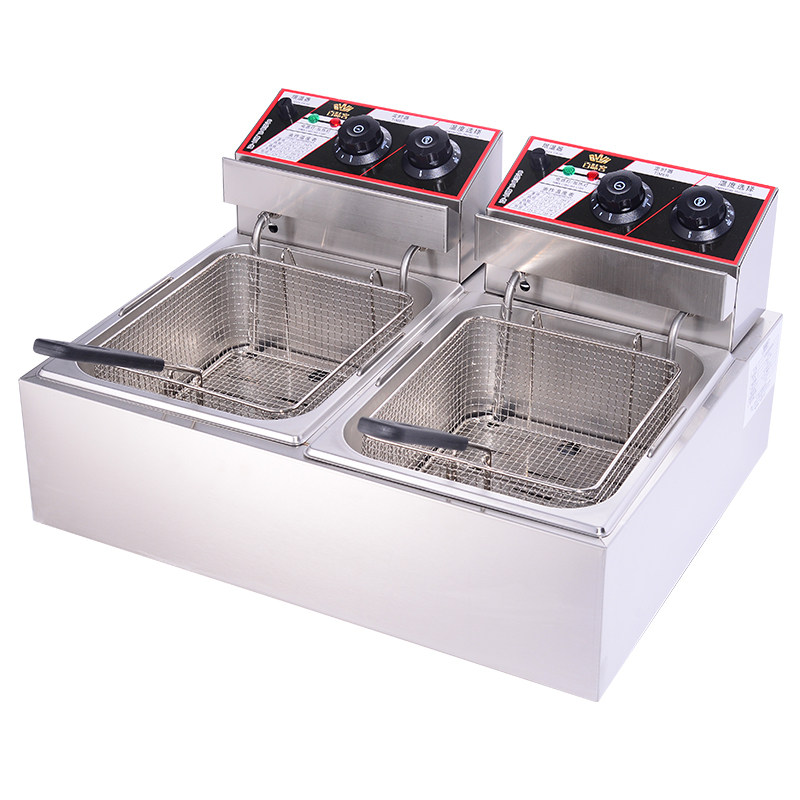 油炸锅商用电炸炉双缸炸鸡排薯条油条油炸机恒温电炸锅台式油炸炉