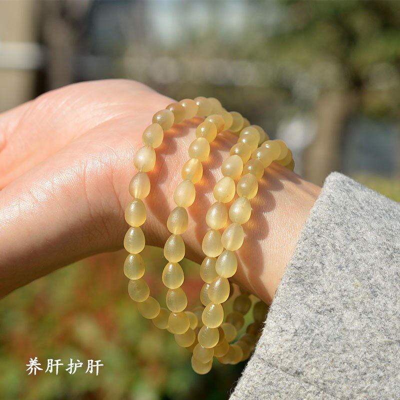 西藏老羊角水滴佛珠手串毛衣链两用款108养肝清内热文玩手链男女