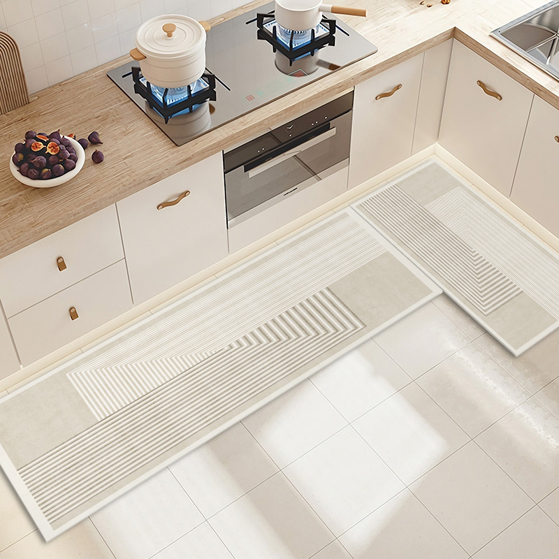 北欧厨房地垫吸水吸油简约奶油风入户门地垫侘寂风卧室床边地毯