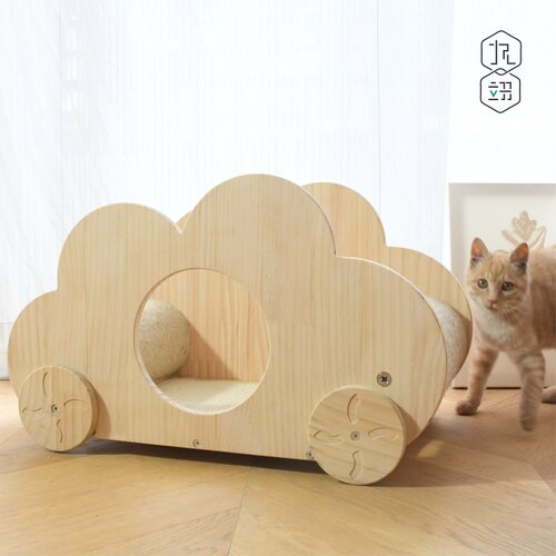 九翊云朵兔子实木猫窝猫抓柱猫床猫爬架麻绳松木