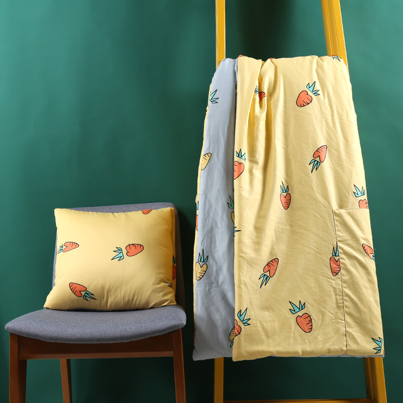 折叠被子抱枕两用午睡靠垫全棉多功能汽车办公学生午休车载小被子