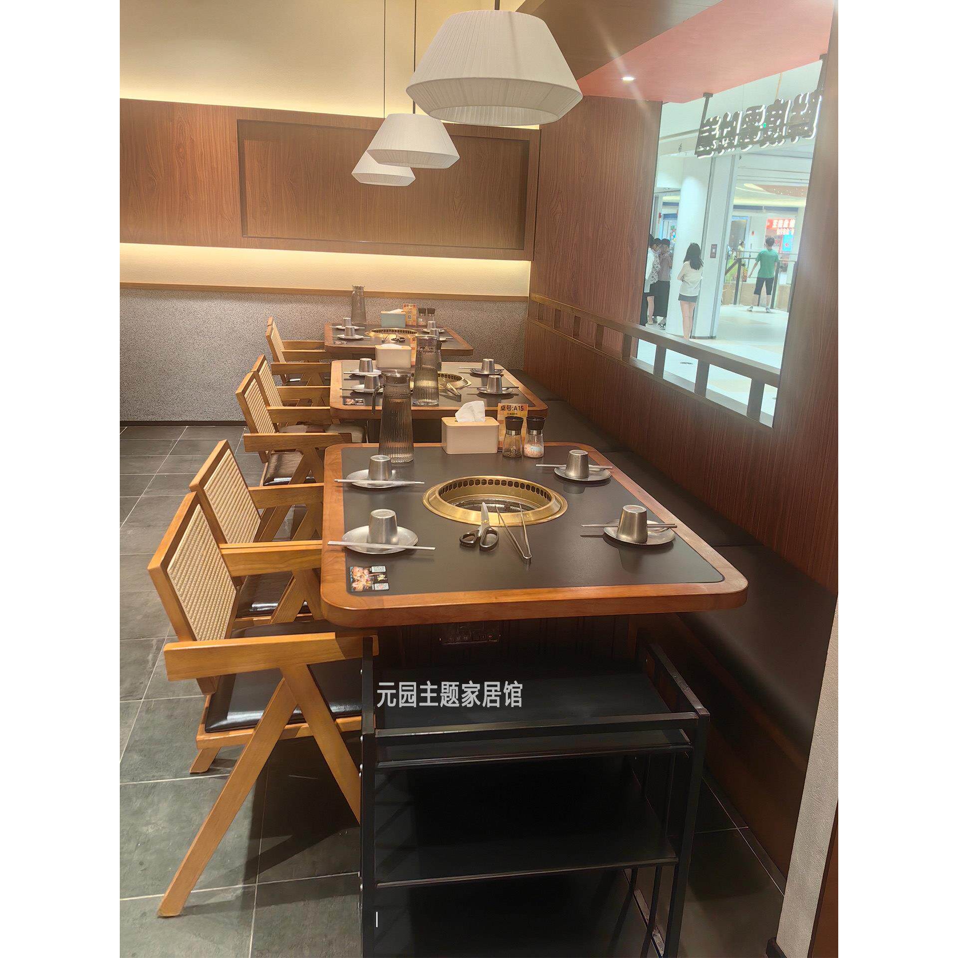 主题餐厅餐饮店桌椅组合西餐厅烤肉火锅店串串香茶楼靠墙卡座沙发