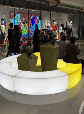ED发光家具商业街等GVI候椅休闲公园长椅景凳排观组合椅防水发L光
