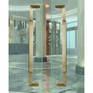 玻璃门拉手不锈钢方管有框办公室酒店现代推拉钢化大门把手简约