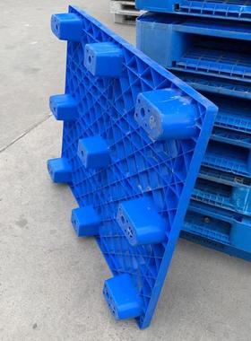 网格九脚托盘面料卡PSF板叉车塑货运单绿植托仓库仓储蓝色吹塑盘