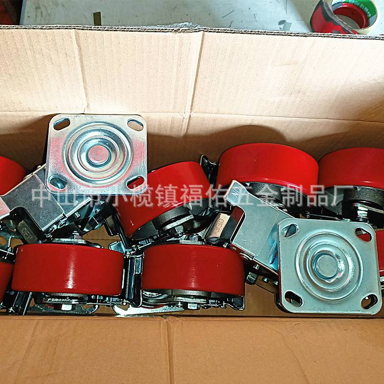 轻型中型重型全铁轮脚轮3寸4寸5寸金属定向轮万向轮手推车铸铁轮