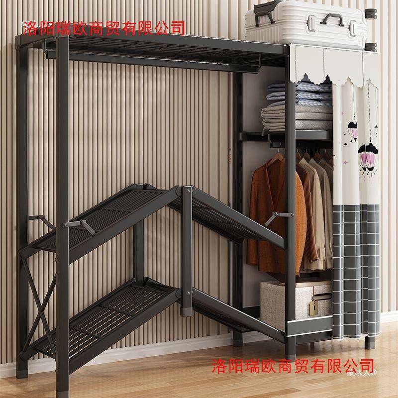 布衣橱易家衣柜用用钢简架全AIS卧室耐折用出租房结实叠小户型免