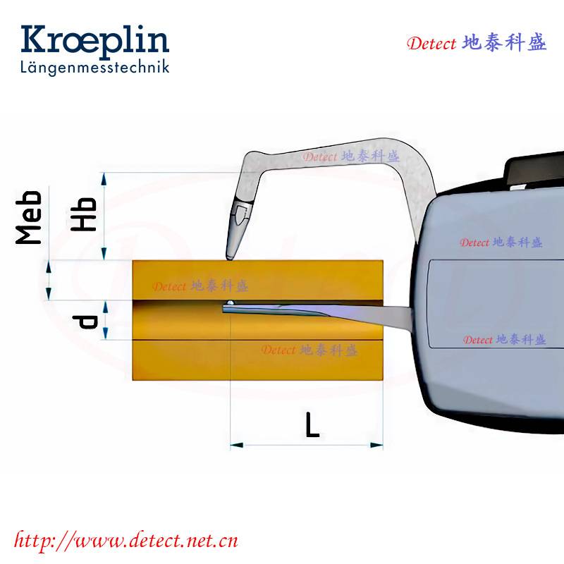K4R50S外卡规 数显管壁厚度测量卡规 德国KROEPLIN 壁厚带表卡尺