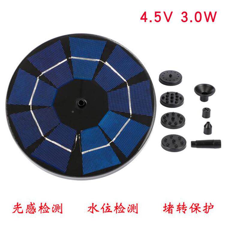 2025年新款3泉W太阳DKM能蓄喷假水山水池水景流漂浮悬浮电潜水泵