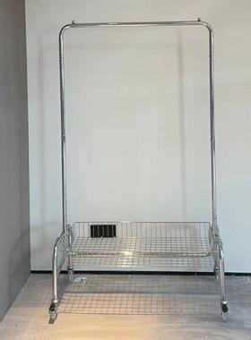 %可移动z衣帽架家店35562用落地展示挂衣架网服装红卧室房间简易带篮收