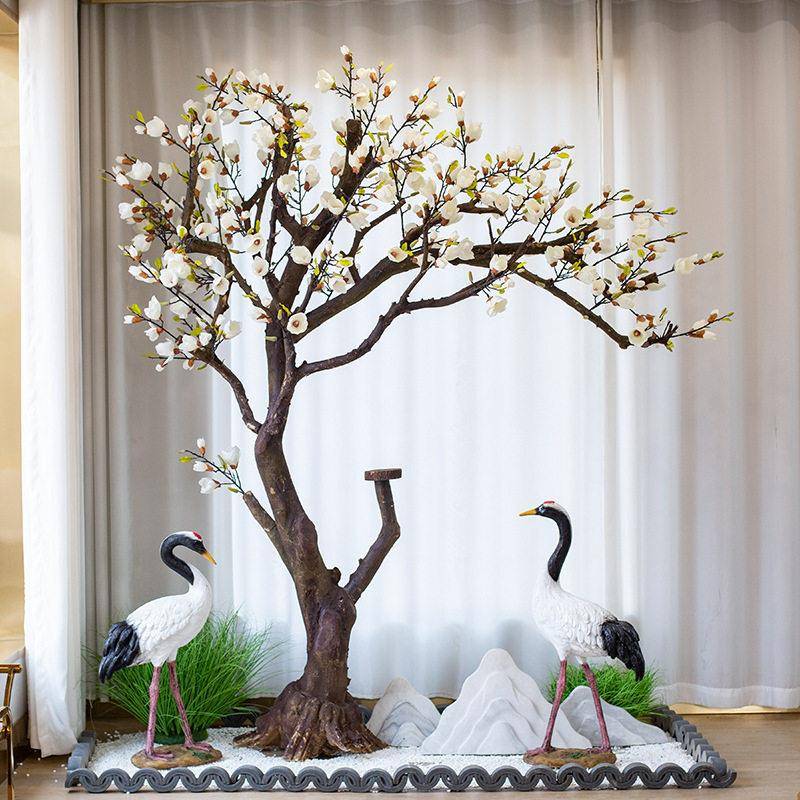 仿真玉兰树假花树绿植大型林景观园021农家真树内室商场装饰乐摆