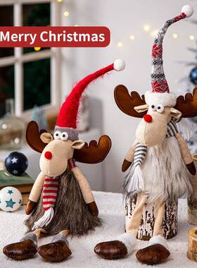 圣诞装装饰圣诞老人摆件圣诞树ZUX饰场品布置道具圣诞鹿装饰装饰