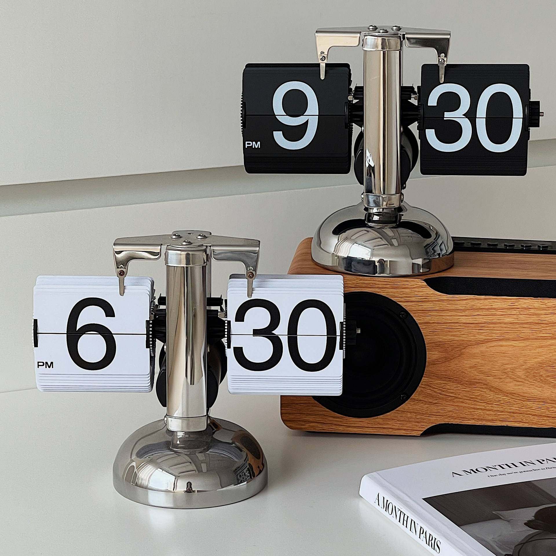 创意复古欧式机械自动翻页时钟客厅电视柜酒柜装饰品摆件家居闹钟,玩具/童车/益智/积木/模型,垂直悬浮玩具,淘宝优惠券,粉丝福利购,淘宝优惠卷