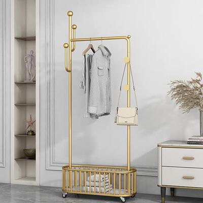 带NOM轮移动挂衣架落地中卧室收多纳衣现代简约功能家用新式架衣