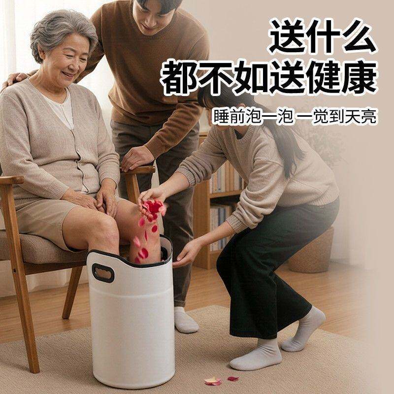 足浴桶折叠式折叠携带方便泡脚桶家用实用空间泡脚易省好帮手米色