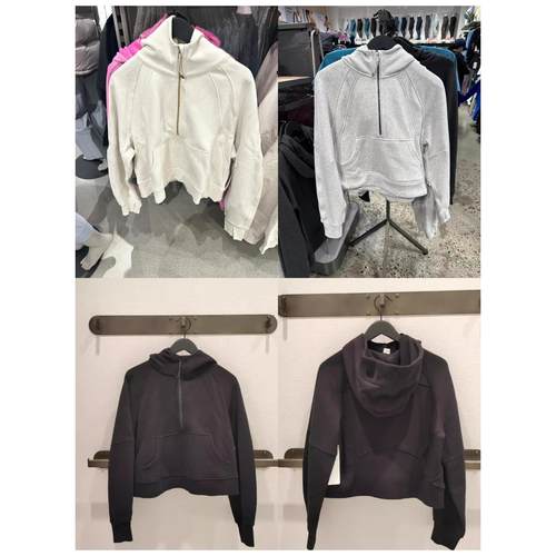 代购lululemon/露露乐蒙 Scuba宽松休闲运动半拉链卫衣连帽衫女款