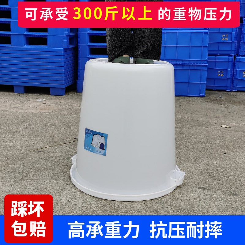 加厚塑料桶圆形胶桶大白桶工业大号储水桶发酵桶家用米桶蓝色带盖