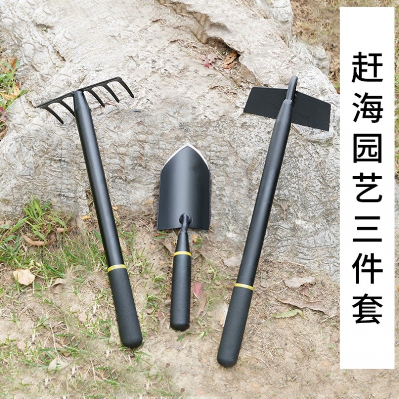 新款园艺翻土小耙子赶海农用搂草扒子家用工具铁钉耙除草农具