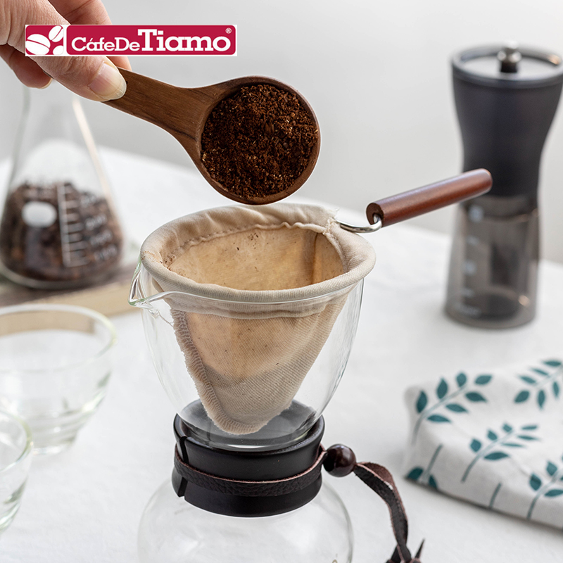 TIMO木柄法兰绒咖啡壶家用滴滤式手冲咖啡玻璃壶装2ml/ml