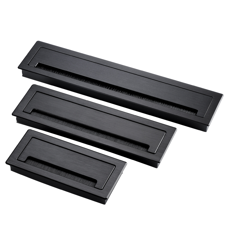 电脑办公桌穿线孔盖铝合金阻尼缓冲插座过线槽线孔盖嵌入式穿线盒