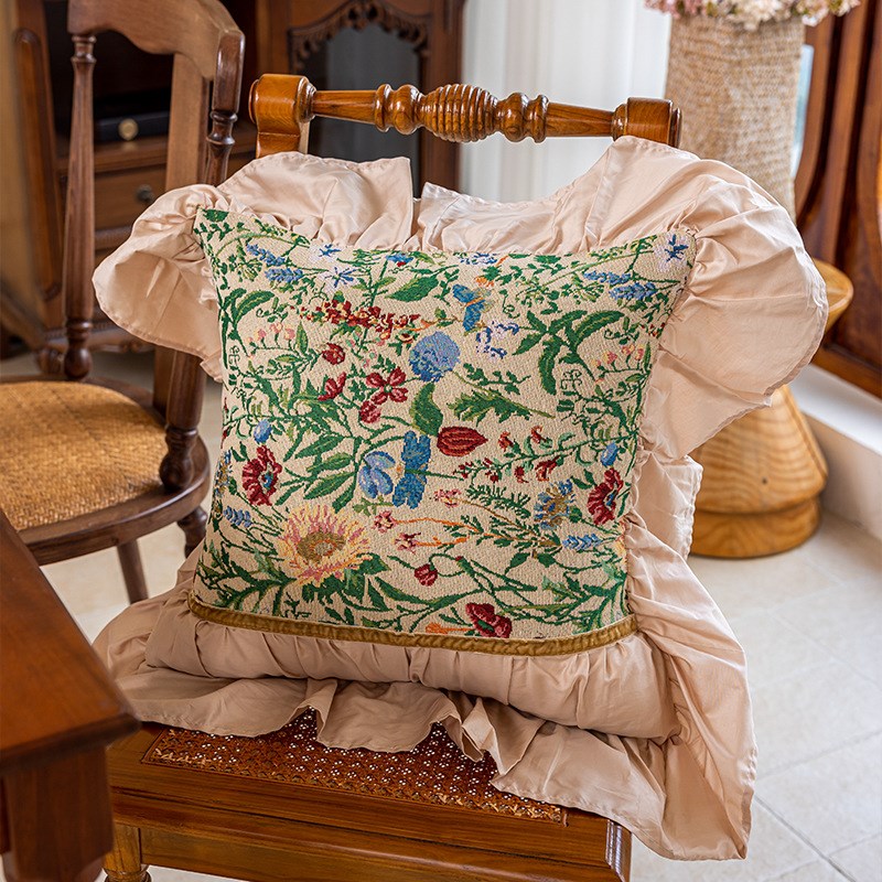 法式复古抱枕客厅沙发靠枕中古风靠垫床头靠背垫子卧室床头靠枕
